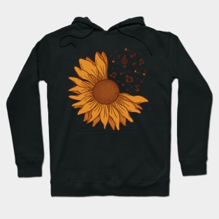 Sunflower musical notes Hoodie